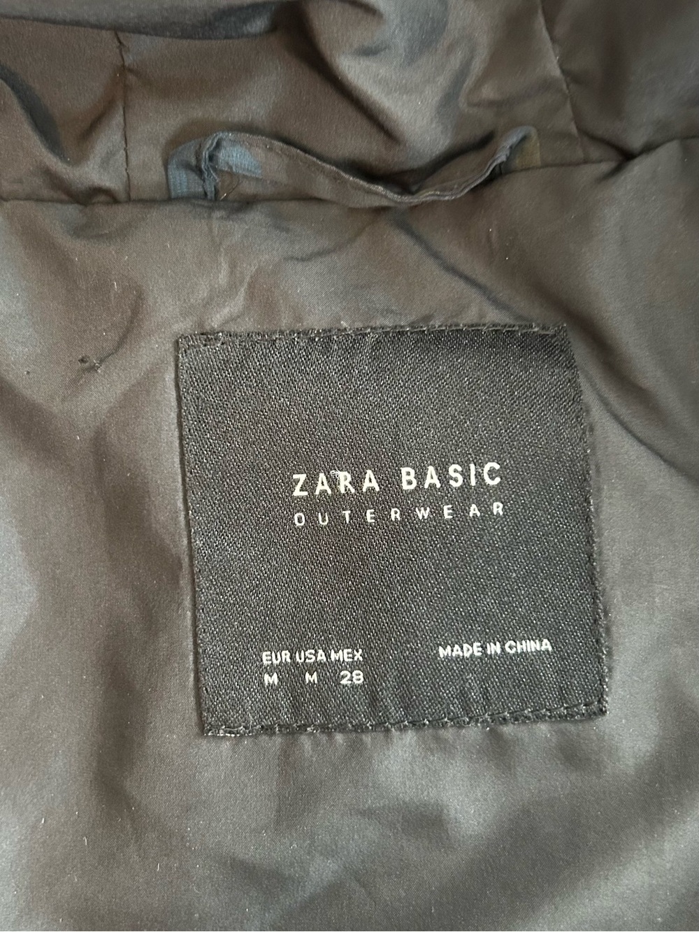 Zara Basic Outerwear Camouflage Puffer Jacket Women’s SZ M in Blue Green Black - Picture 9 of 11